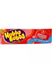 Gomme à Mâcher Wrigley Hubba Bubba Seriously Strawberry - 5 Morceaux